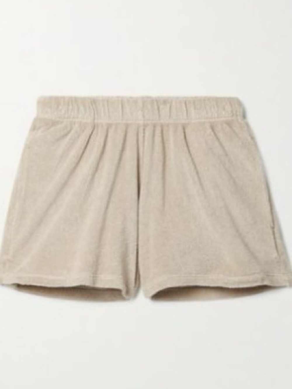 Suzie Kondi natural velour cotton track pockets shorts